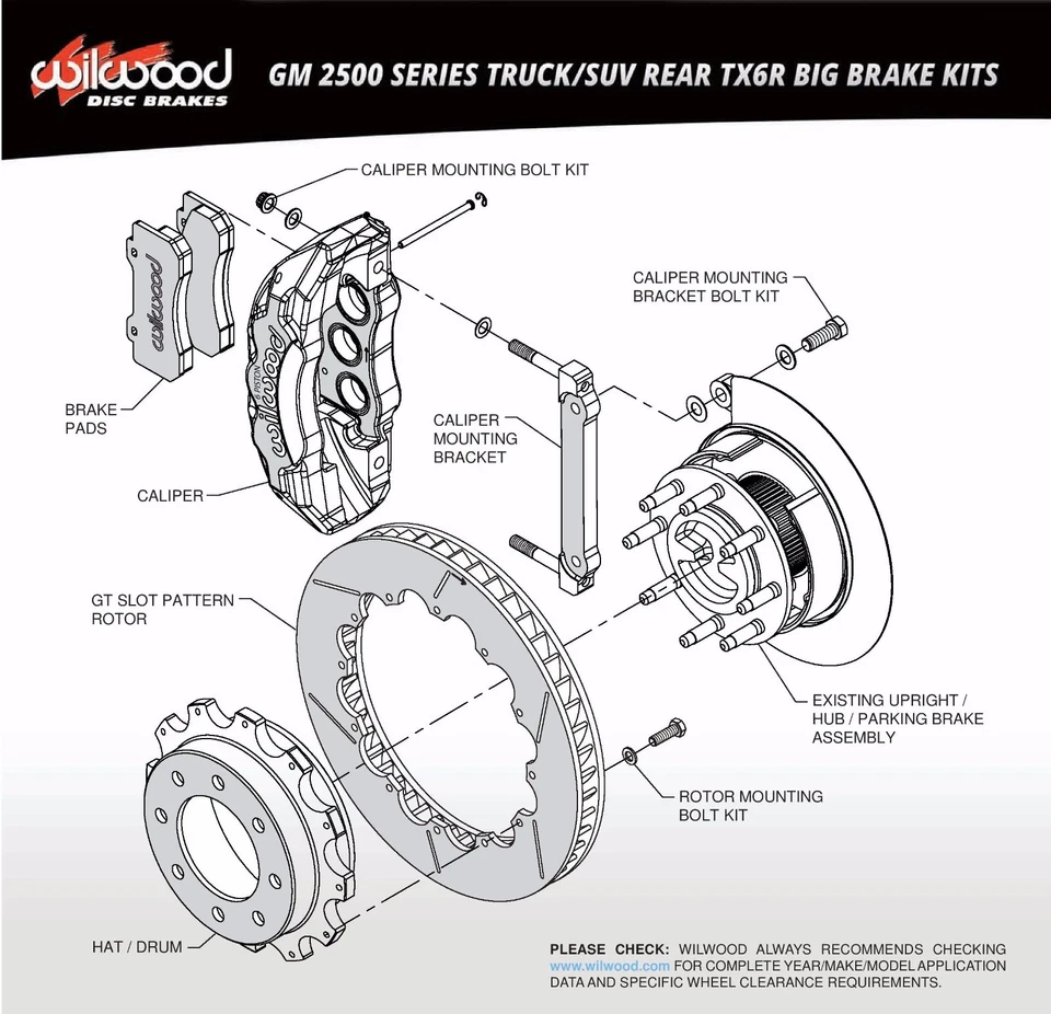 Wilwood Rear Big Brake Kit 2011-2019 Silverado 2500 3500 HD,15.5 Rotor,6 Piston - Image 2 of 4