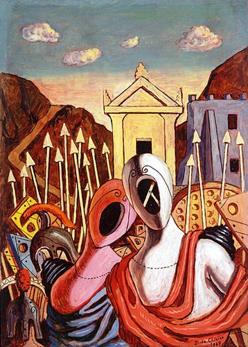 GIORGIO DE CHIRICO Hector And Andromache 62x44 5cm CANVAS POSTER 