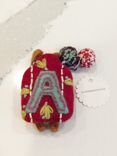 Anthropologie Snow Day Monogram Ornament A NWT Felt Wool