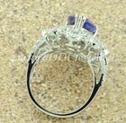 18k Solid White Gold Natural Diamond & AAAA Tanzanite Ring 7.29 ct pear shape — photo 2