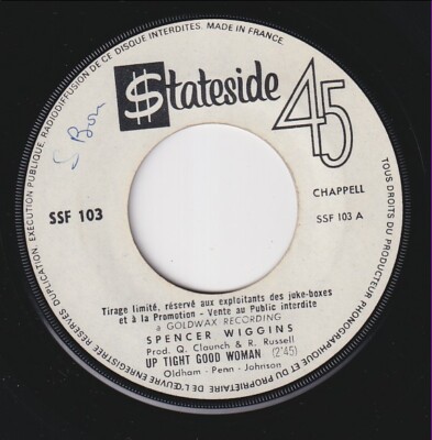  Spencer WIGGINS * 1967 SOUTHERN SOUL R&B BLUES * French Promo 45 *Listen To It!