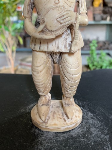 1800's Antique Hand Carved Rajasthani Man Playing Instruments Figurine Statue - Picture 5 of 12