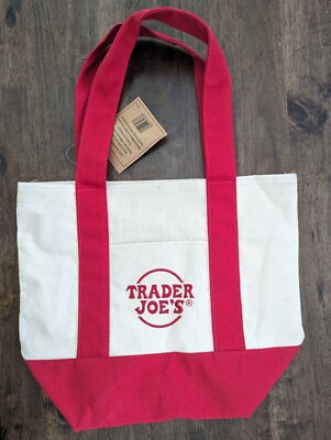 新作TRADER JOE'S MINI CANVAS TOTE BAG NEW Trader Joe's Mini Canvas Tote Bag Reusable Limited