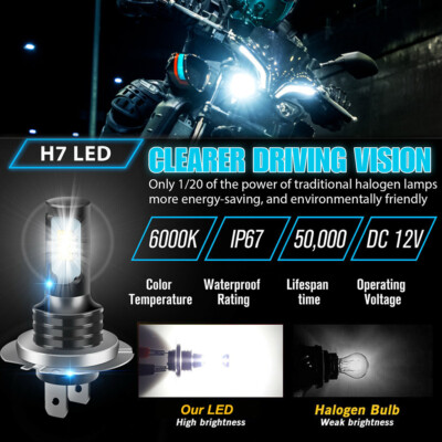 LED Headlight Bulbs Kit 6000K For Honda CBR600F4i 2001-2006 - Foto 5