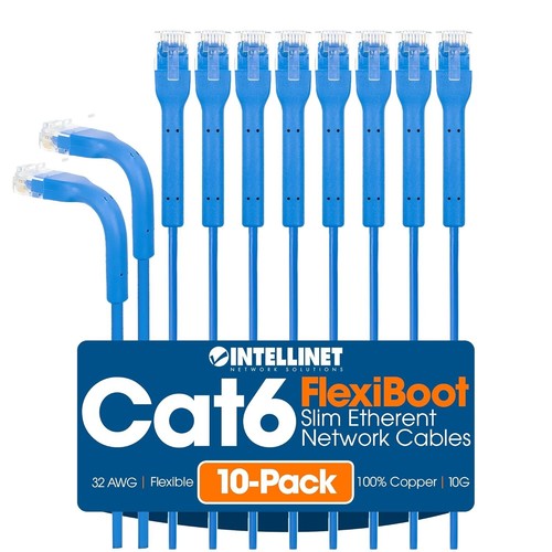 Ultra-Thin 10ft Cat6 Ethernet Cable - 10-Pack, 250MHz, Perfect for Tight Spaces - 第 9/9 張圖片