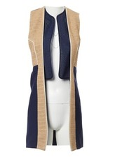 New J W Anderson Two Tone Long Navy Coat Jacket Rrp: £450