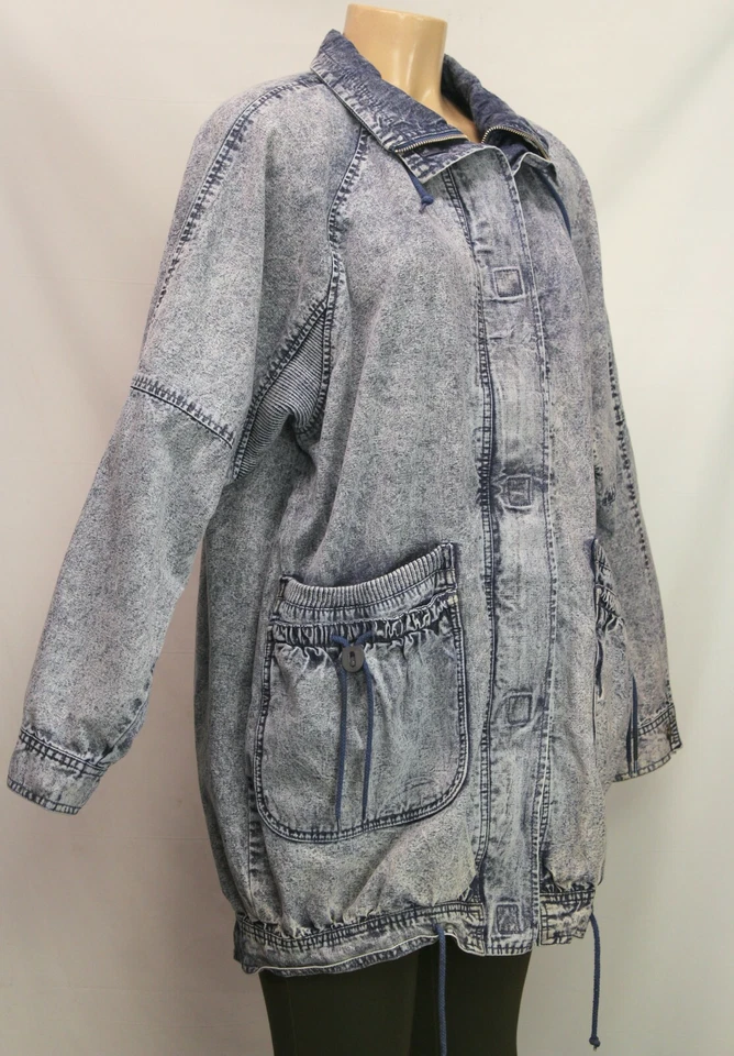 Chaqueta de mezclilla azul East West by the Panda Group INC vintage para mujer talla L Foto 4 de 4