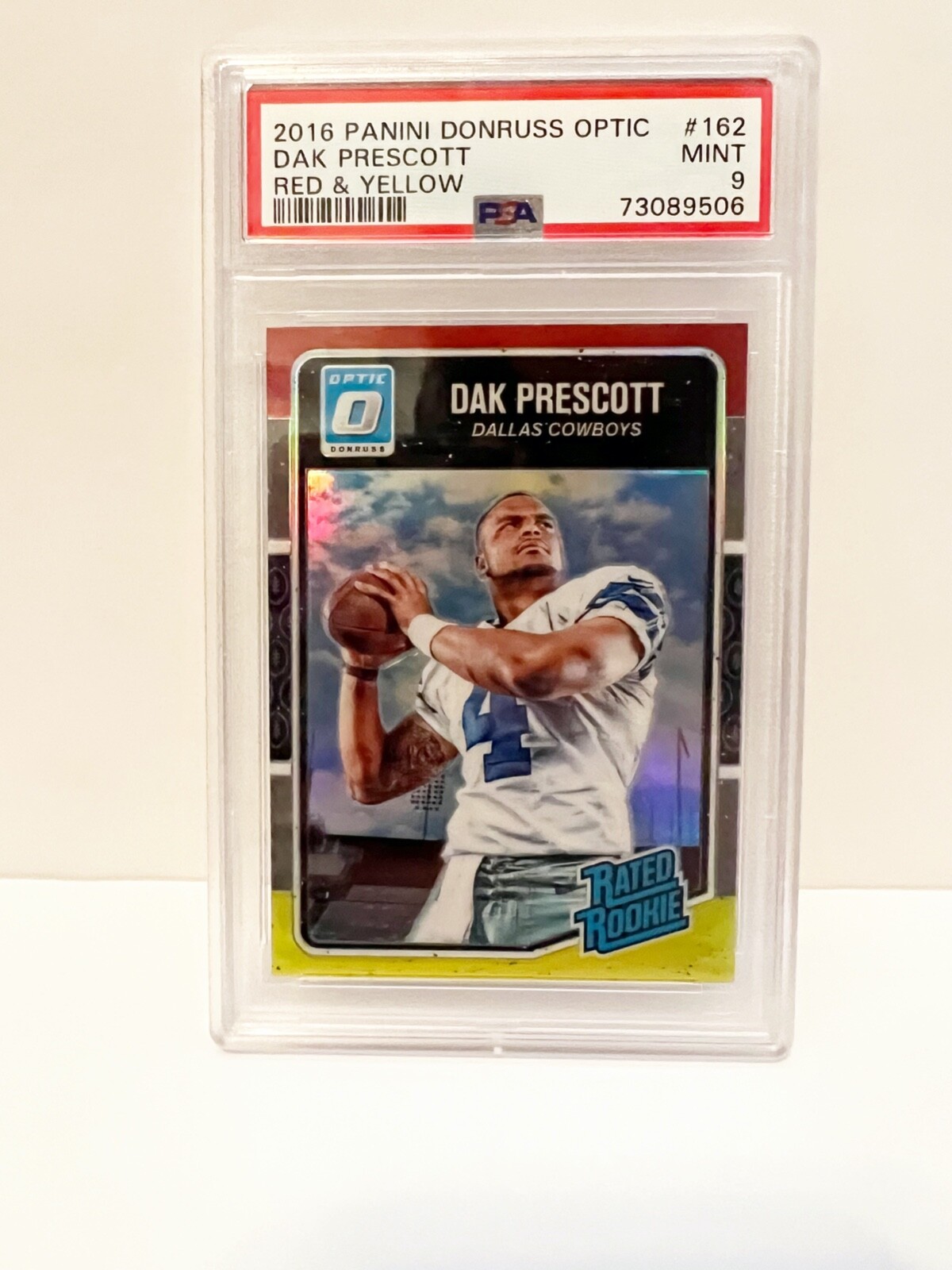 2016 Donruss Optic Rated Red and Yellow Dak Prescott #162 PSA 9 MINT Rookie RC