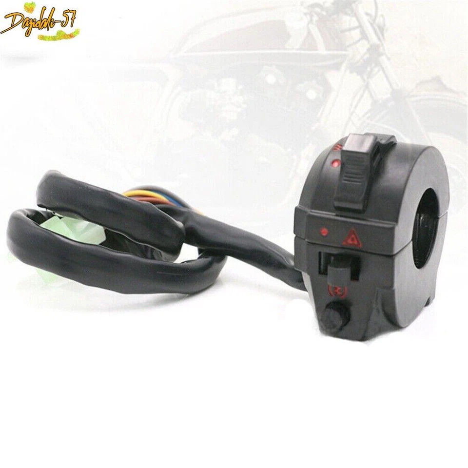 1 Pair 7/8" Motorcycle Handlebar Control Switch Turn Signal Horn ON/OFF Parts - Image 3 of 4