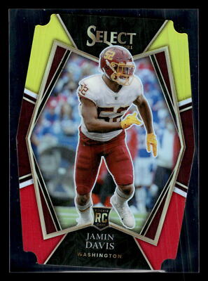 2021 Panini Select #187 Jamin Davis Red Yellow Die Cut Rookie   Mint+ New