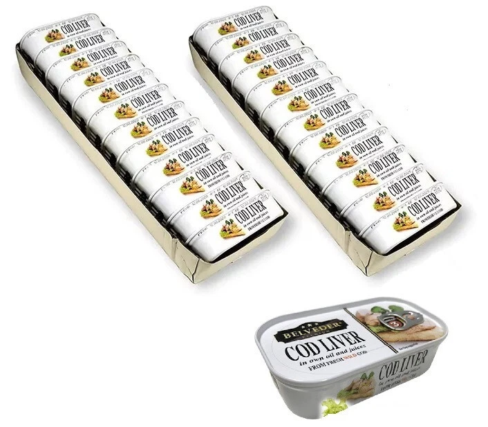 24 PACK COD LIVER in Own Oil & JUICE 120g Belveder Premium Iceland Печень Трески