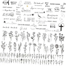 160+ PCS Realistic Temporary Tattoos, 74 Realistic Temporary Tattoos(74 Sheets)
