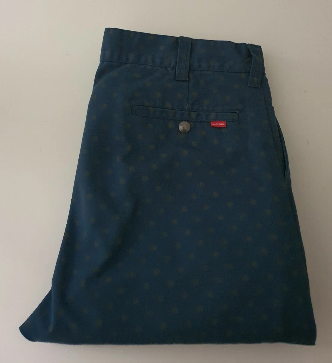 Pantalon de travail FW18 Supreme à pois taille 32 bleu marine clair pantalon W32 L30