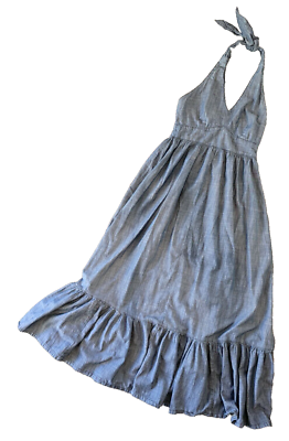 Womens Route 66 Halter Tie Denim Jean Dress Size 12 Made in USA Country  Cowgirl | eBay