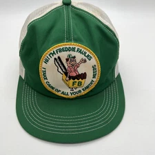Vintage FREDDIE FAULKS Trucker Hat - Snapback Mesh Cap