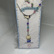 Collana Unicorno In Argento 925 Con Ciondolo Cuore E Cristallo, Catena 45+5 Cm, Regalo Ideale Per Ragazze E Bambine