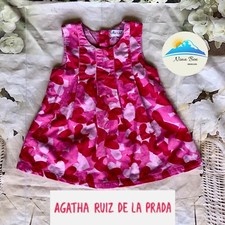 Agatha Ruiz de la Prada baby pink hearts dress size 12 months 