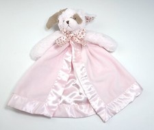 BEARINGTON BABY Pink Brown Satin Security BLANKET Puppy Dog Plush LOVEY