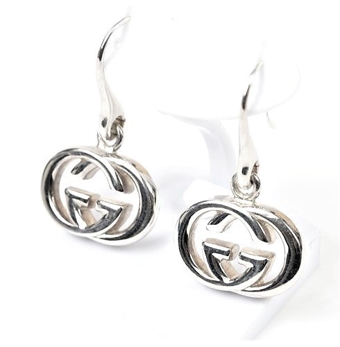Gucci Earrings Interlocking G Silver Hook GG logo… - image 3