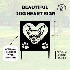 Chihuahua 2 Name Sign or Heart Memorial Wall or Yard Plaque