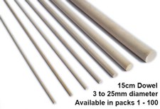 15cm Birch Hardwood Wooden Dowels * Craft Sticks (sizes 3mm - 25mm) ...