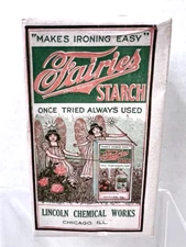 Antique Fairies Starch Box Free Sample Size Lincoln Chemical Works