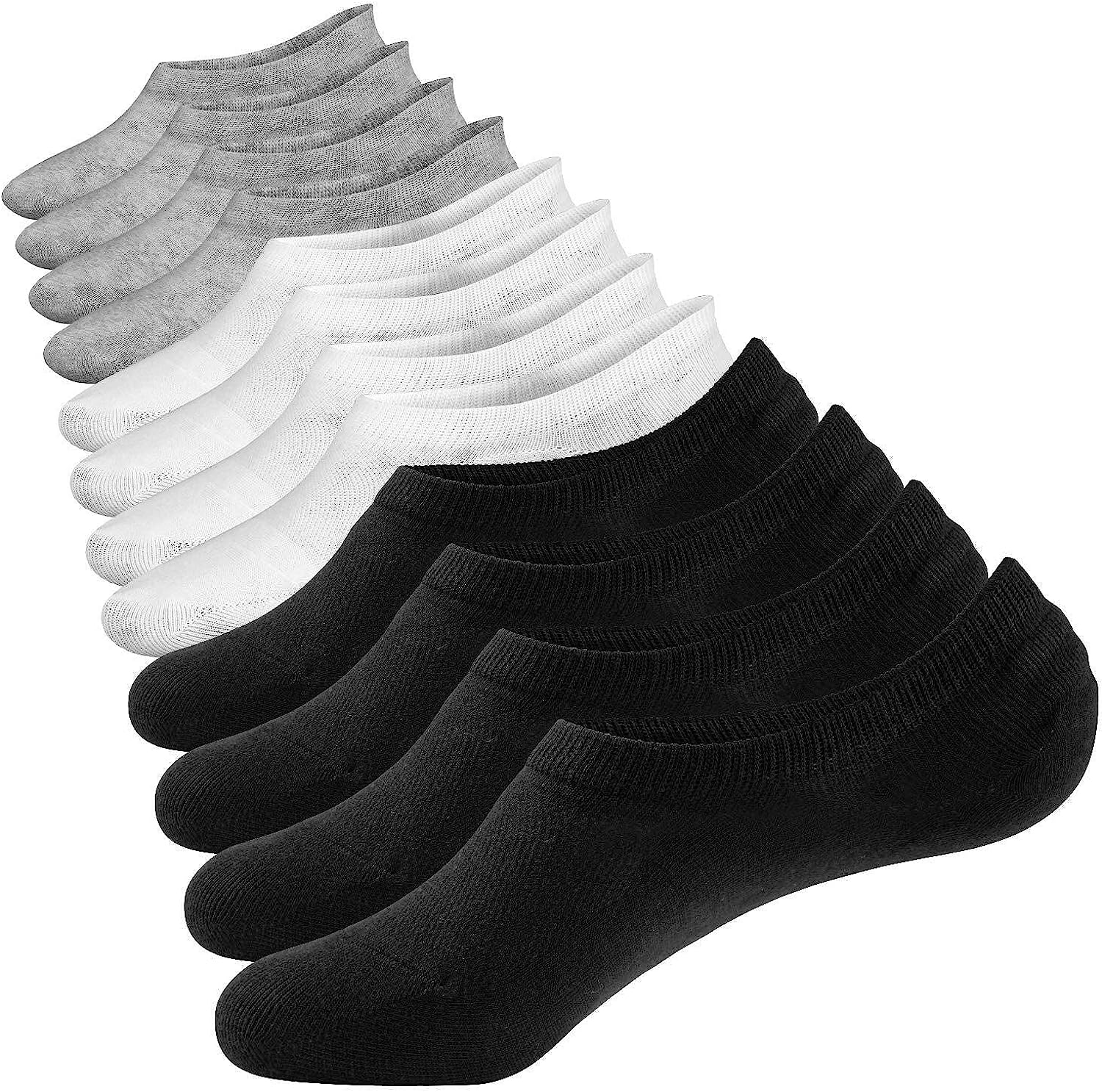 Closemate No Show Socks Mens Women with Anti-Slip Silicone Stripes, 6 ...