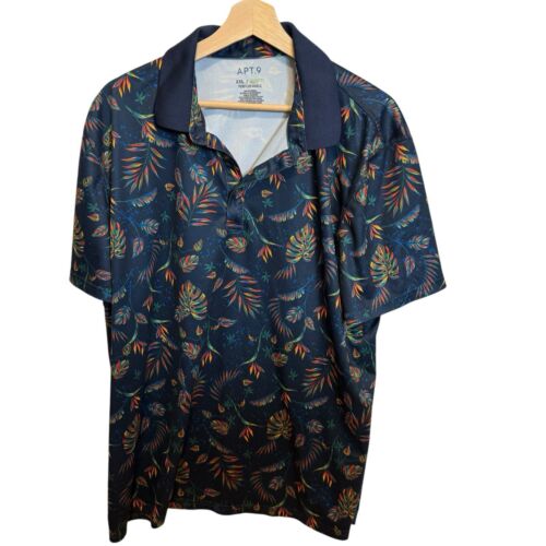 Apt. 9 Premier Flex Performance Hawaiian Polo Shirt Size XXL