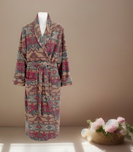 Vintage VICTORIA’S SECRET Country Women Fleece Robe P/S Southwestern Multicolor