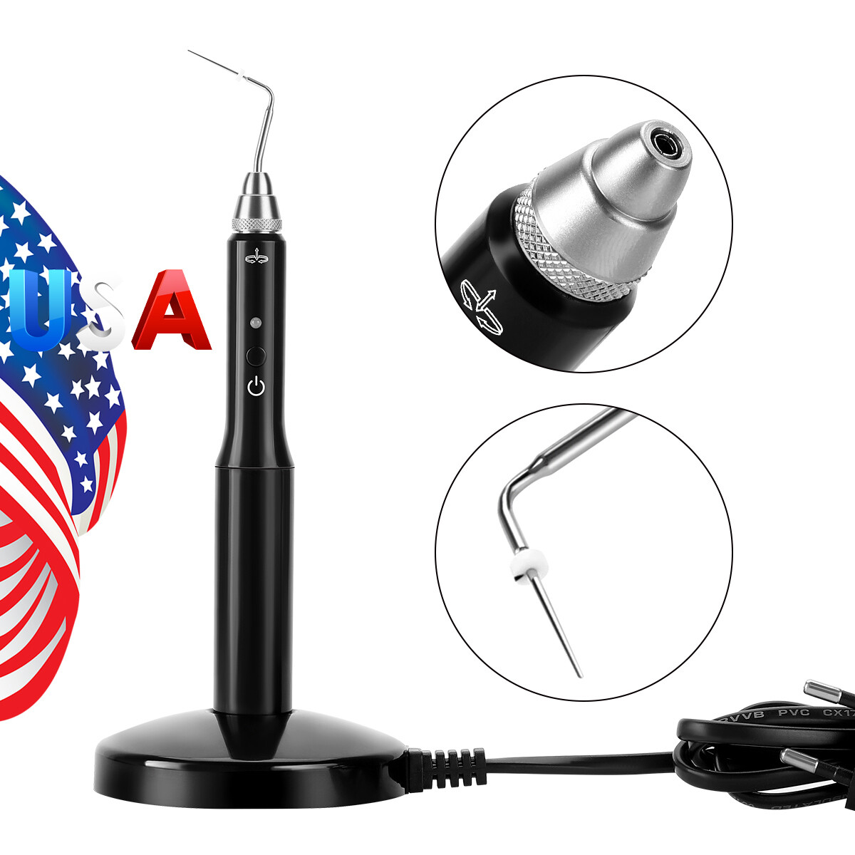Stylo Chauffant Sans Fil Pour Obturation Endodontique – Compatible Gutta Percha F1 F2 F3, Rechargeable