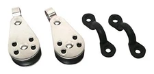 Pactrade Marine Kayak Canoe Boat 2 Pulley Blocks and Pad Eyes Anchor Trolley Kit