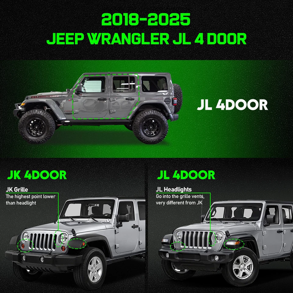 Running Boards for 2018- 2025 Jeep Wrangler JL Unlimited 4 Door Steel Side Steps - Imagem 3 de 4