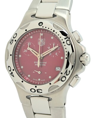 Vintage Ladies 34mm Tag Heuer Kirium Purple Dial Chronograph  display picture 1