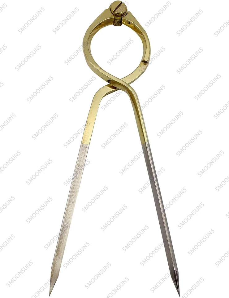 Navigation Divider Marine Nautical Single Handed Straight Divider Solid Brass 8" - Image 2 of 4