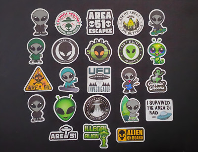 Alien Vinyl Stickers Area 51 Aliens Roswell UFO New Mexico Sci Fi Space Fiction