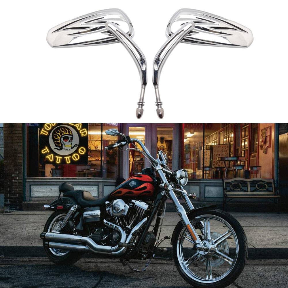 Chrome Motorcycle Rear View Mirrors For Harley Davidson Dyna Wide