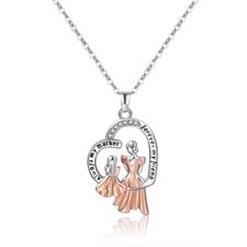 S925 Sterling Silver Rose Mom-Daughter child Heart Necklace To Daughter Gift