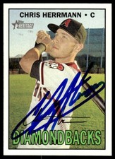 2016 Heritage Baseball Chris Herrmann Auto Arizona Diamondbacks #695 Signed