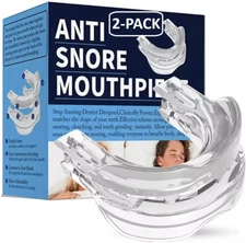 2-Pack Anti Snore Mouthpiece Sleep Aids Mouth Guards Stop Snoring Adjustable