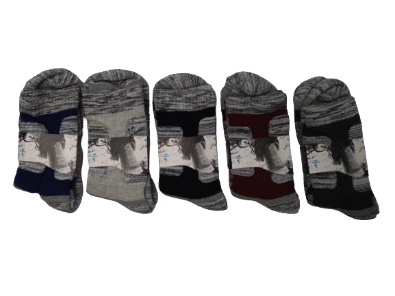 Mens Cushioned Mid Calf Outdoor Hiking Crew Socks 5 Pairs/Pack