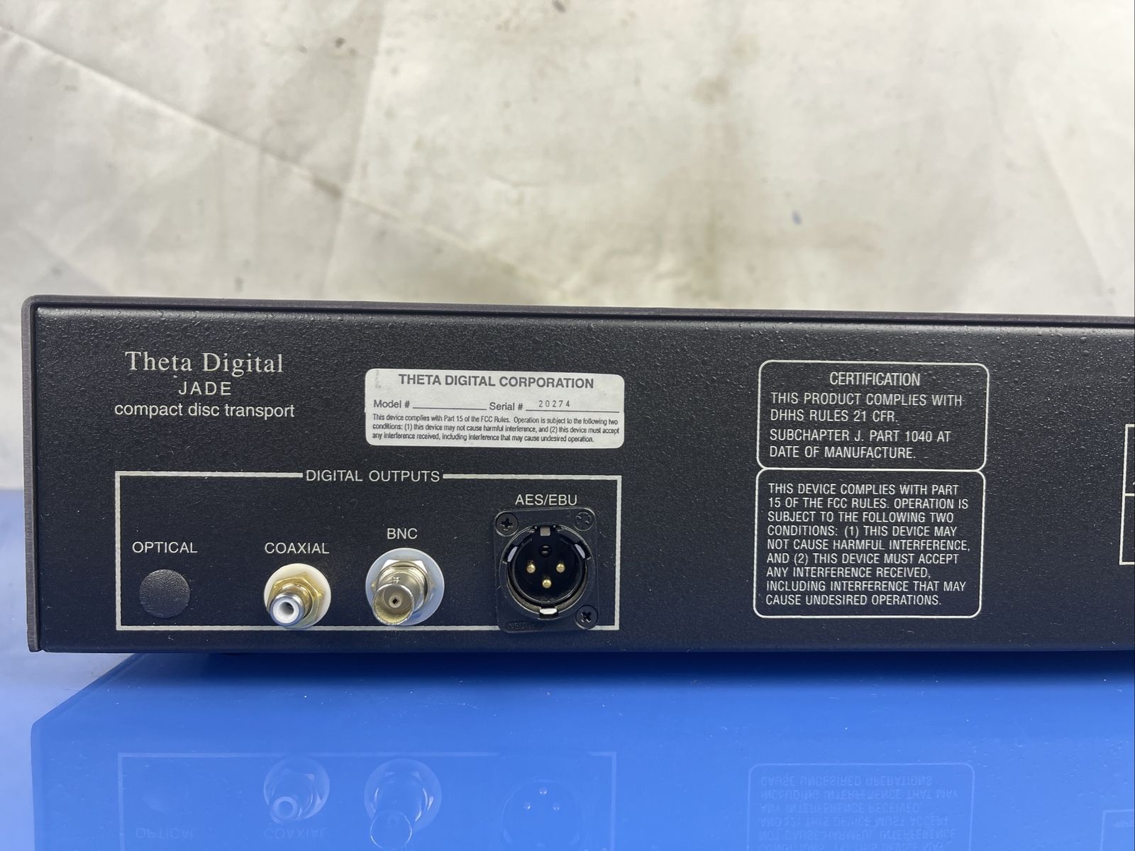 Theta Jade CD Transport HighGrade Monster Cable Digital Coax Tech