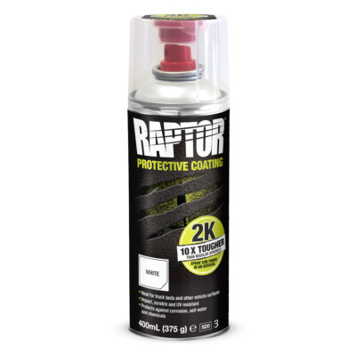 RAPTOR Schutzlackierung 2K Spray Weiß Spraydose 400 ml RLW/AL
