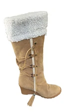 Wedge Knee High Winter Boots with Tassel for Ladies, Women Size US 6/EU36