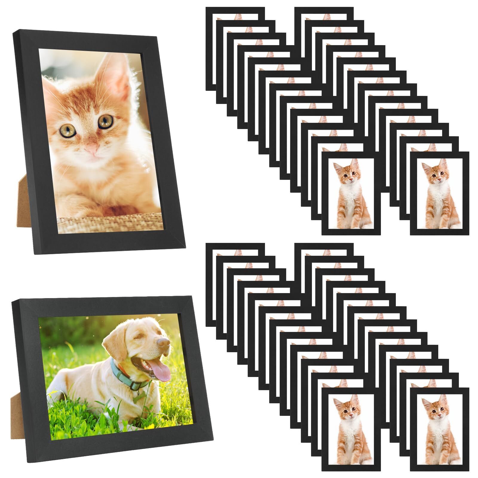 Set of 50 Picture Frame Bulk Photo Frames with Mat Wall Mounting Simple Photo...