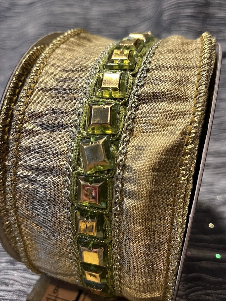 Liz Jeweled  Rhinestone, Wired RIBBON, 2.5"Wx5Y Buy 4=Free Ship - Image 4 of 4