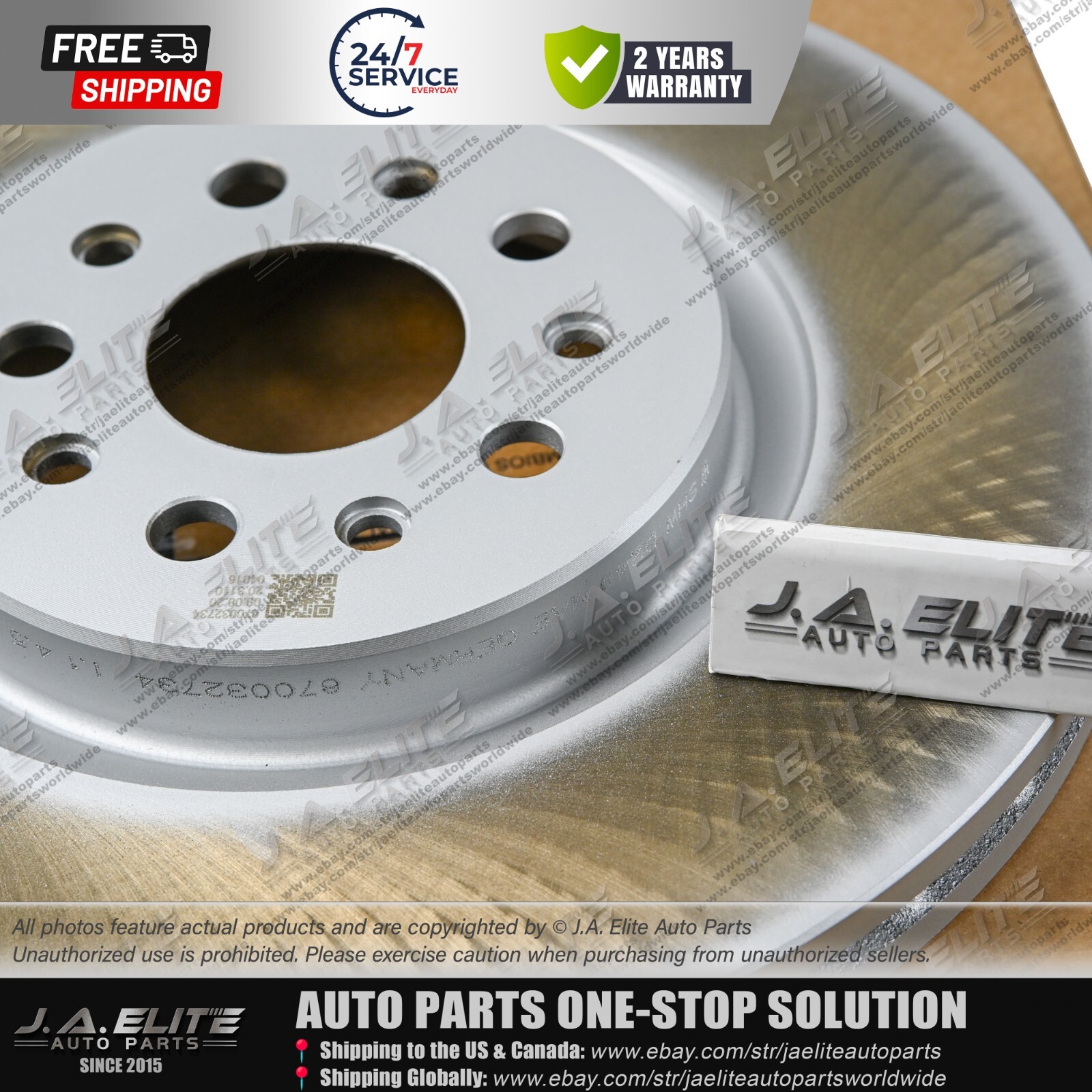4pcs Front & Rear Brake Rotor Without Holes fit Maserati Ghibli Quattroporte -16