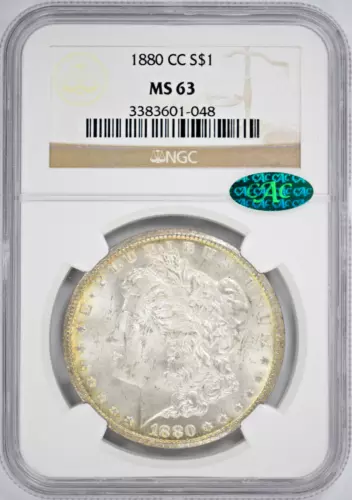 1880-CC Morgan Silver Dollar NGC MS63 CAC