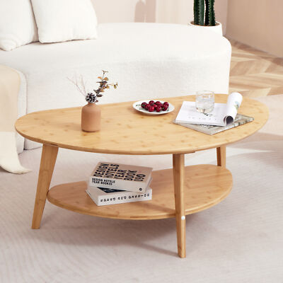 Bambus Couchtisch Sofatisch Wohnzimmertisch Kaffeetisch Ablage Stauraum  niedrig | eBay.de