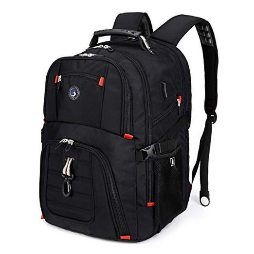 SHRRADOO 52L Extra Large USB Travel Laptop Backpack in Black