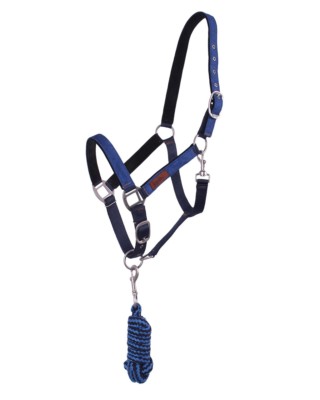 QHP Luxus Halfter-Set Halfter + Strick Karabiner Nylon mit Tasche